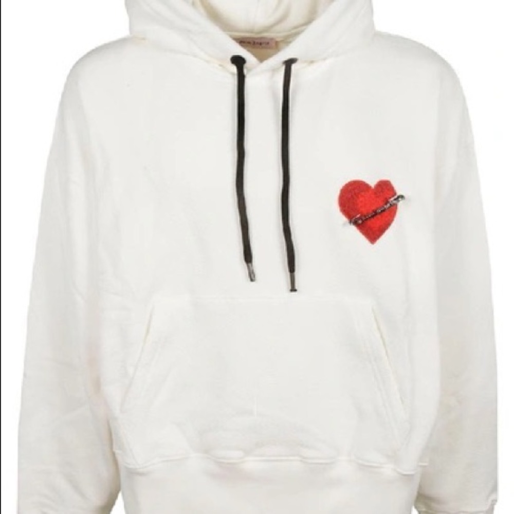 Palm Angels Heart Patch Detail Hoodie